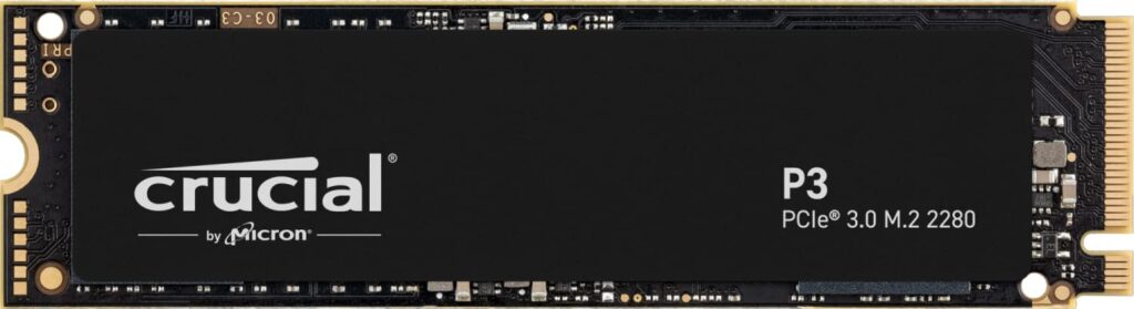 Crucial P3 500GB PCIe 3.0 3D NAND NVMe M.2 SSD