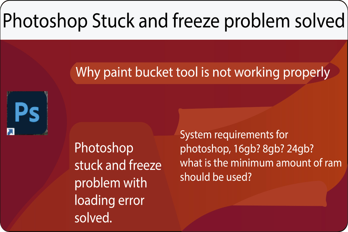 Photoshop loading and not responding, also paint bucket tool loading error
